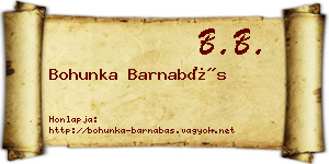 Bohunka Barnabás névjegykártya
