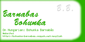 barnabas bohunka business card